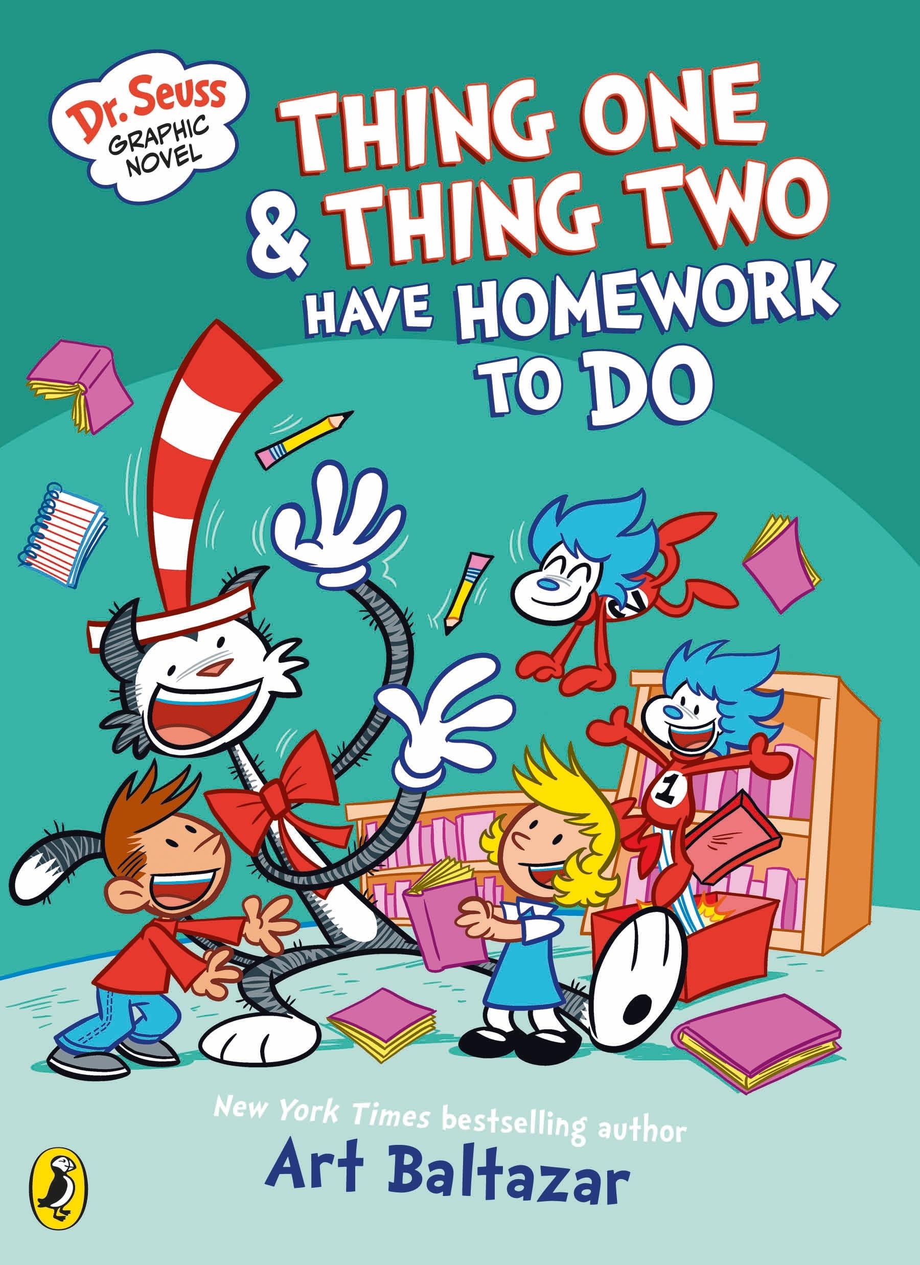Dr Seuss Graphic Novel: Thing One and Thing Two Have Homework to Do: A Cat in the Hat Story