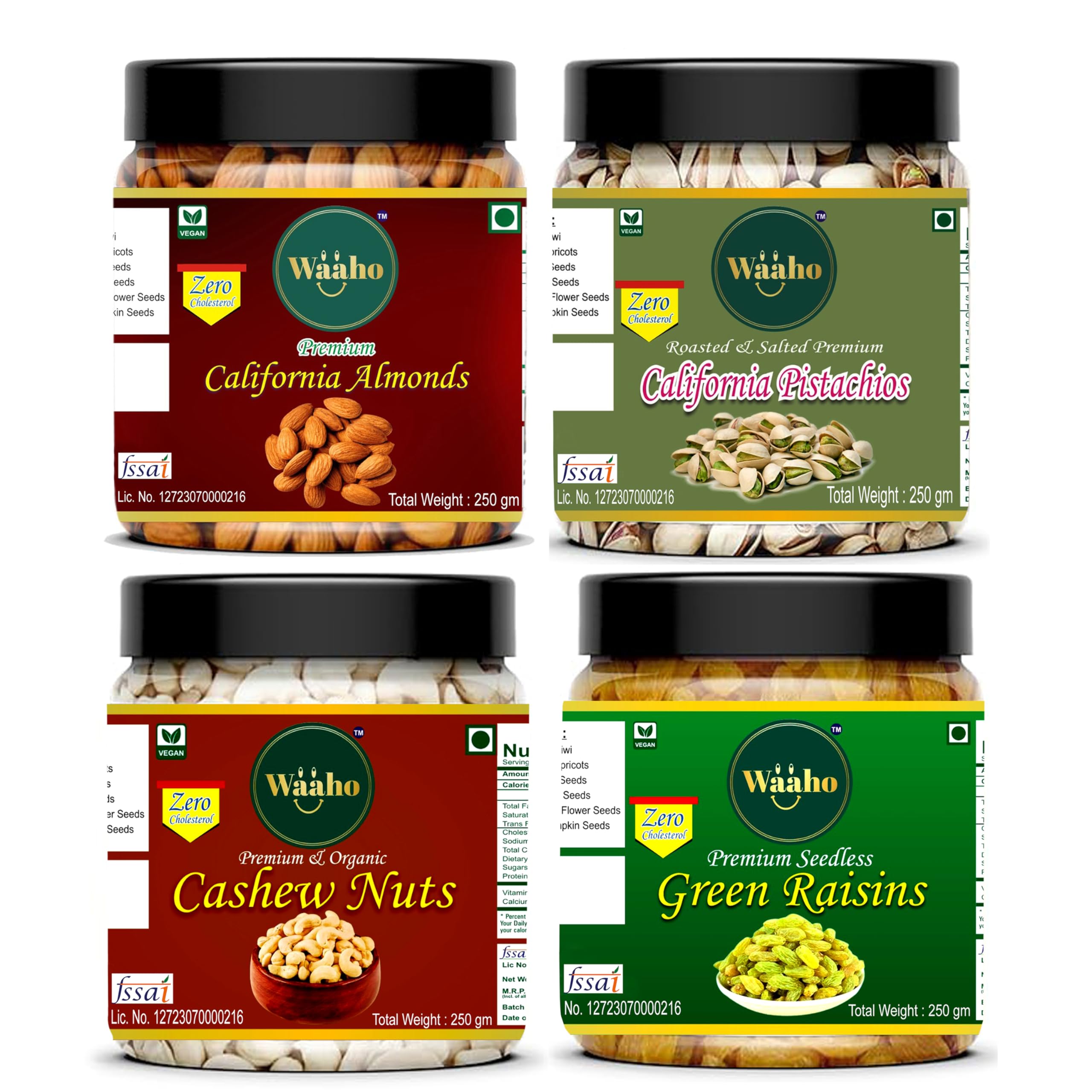 WAAHO Dry Fruits Combo Of Cashew Almonds Raisins & Pista (250X4) 1000Gram (B0CWXV4V9J) Amazon Price History, Amazon Price Tracker