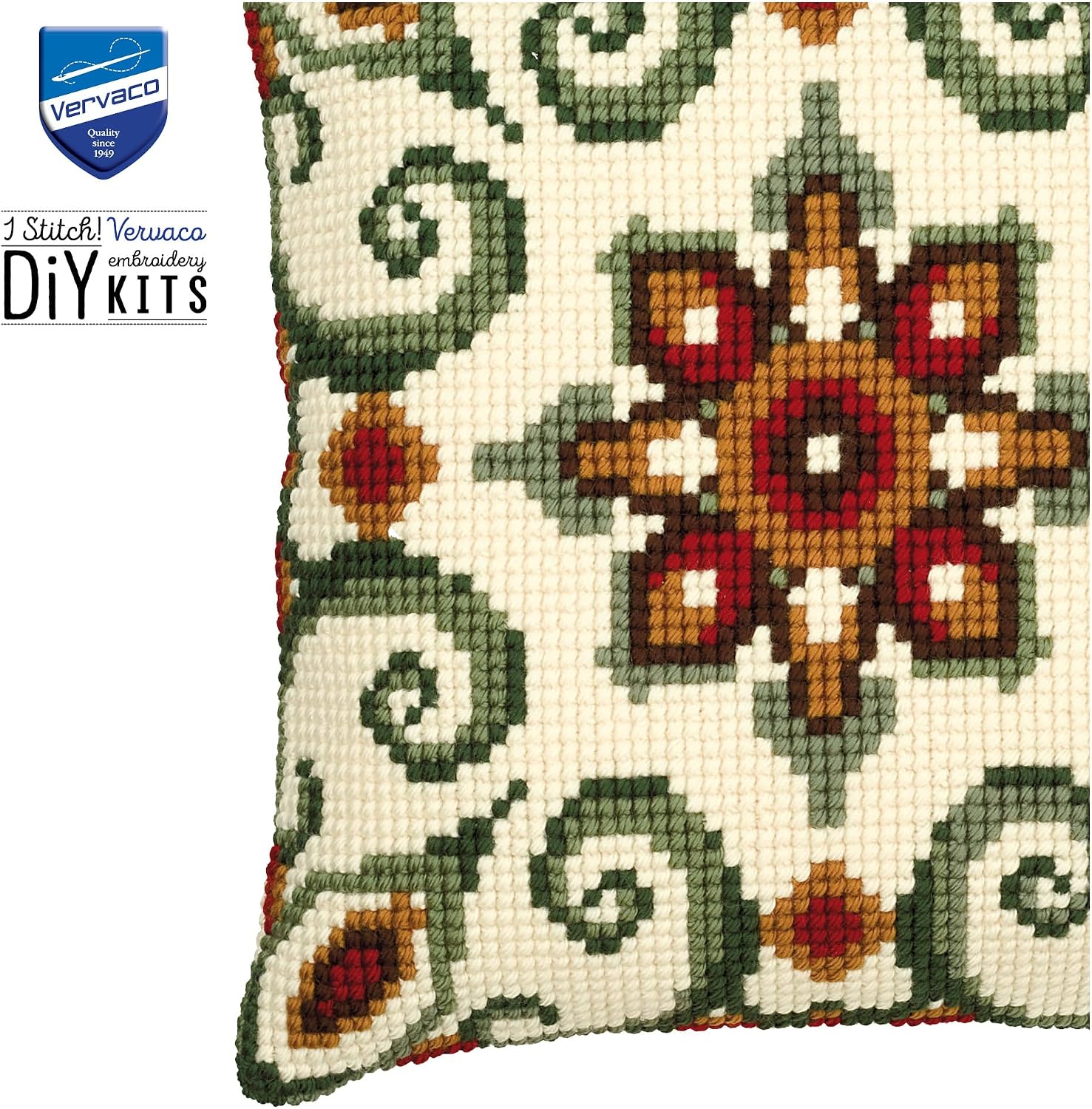 Vervaco Red/Cream Cushion Front 8 Chunky Cross Stitch Kit