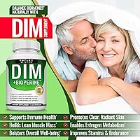 Vista 4 de Dim Supplement 910 mg Plus BioPerine Complex - Diindolilmetano para apoyar el equilibrio hormonal y el metabolismo del estrógeno, ayuda