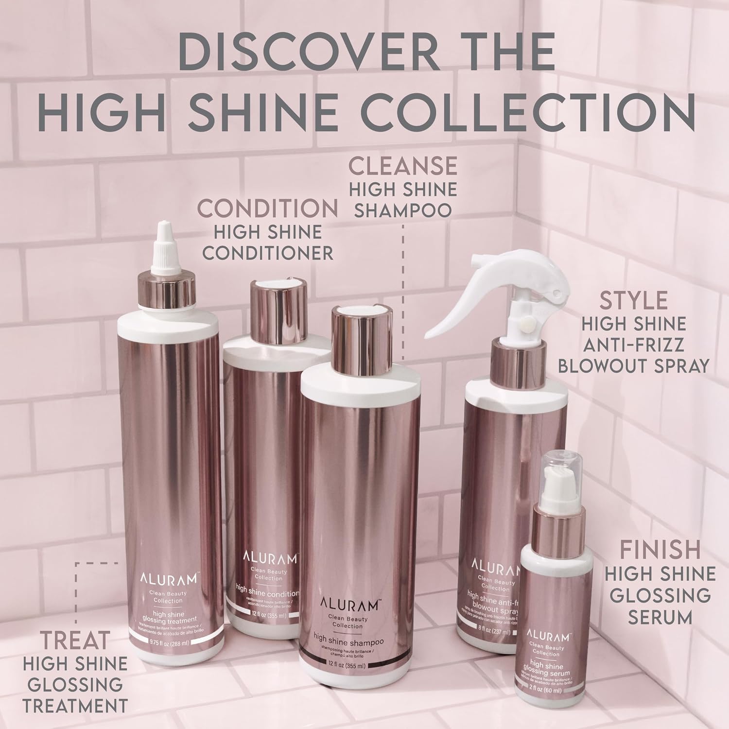 ALURAM High Shine Shampoo (12 fl oz) Boosts Radiance & Gloss - Hydrates Hair - Coconut Water, Pracaxi Oil & Rice Extract - All Hair Types - Vegan, Gluten Free, Cruelty Free - Clean Beauty Collection
