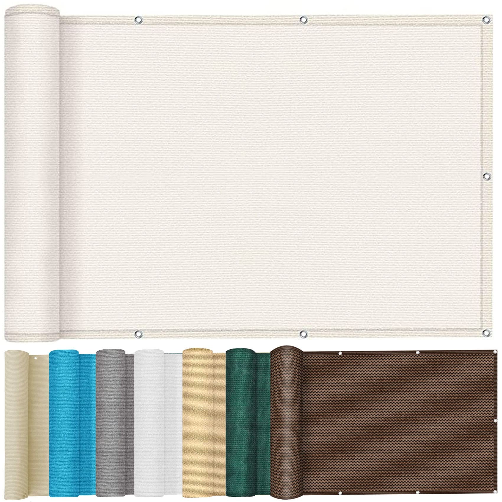 Voile d'ombrage rectangulaire 3.2x5m en HDPE 220g m² blanc pour balcon