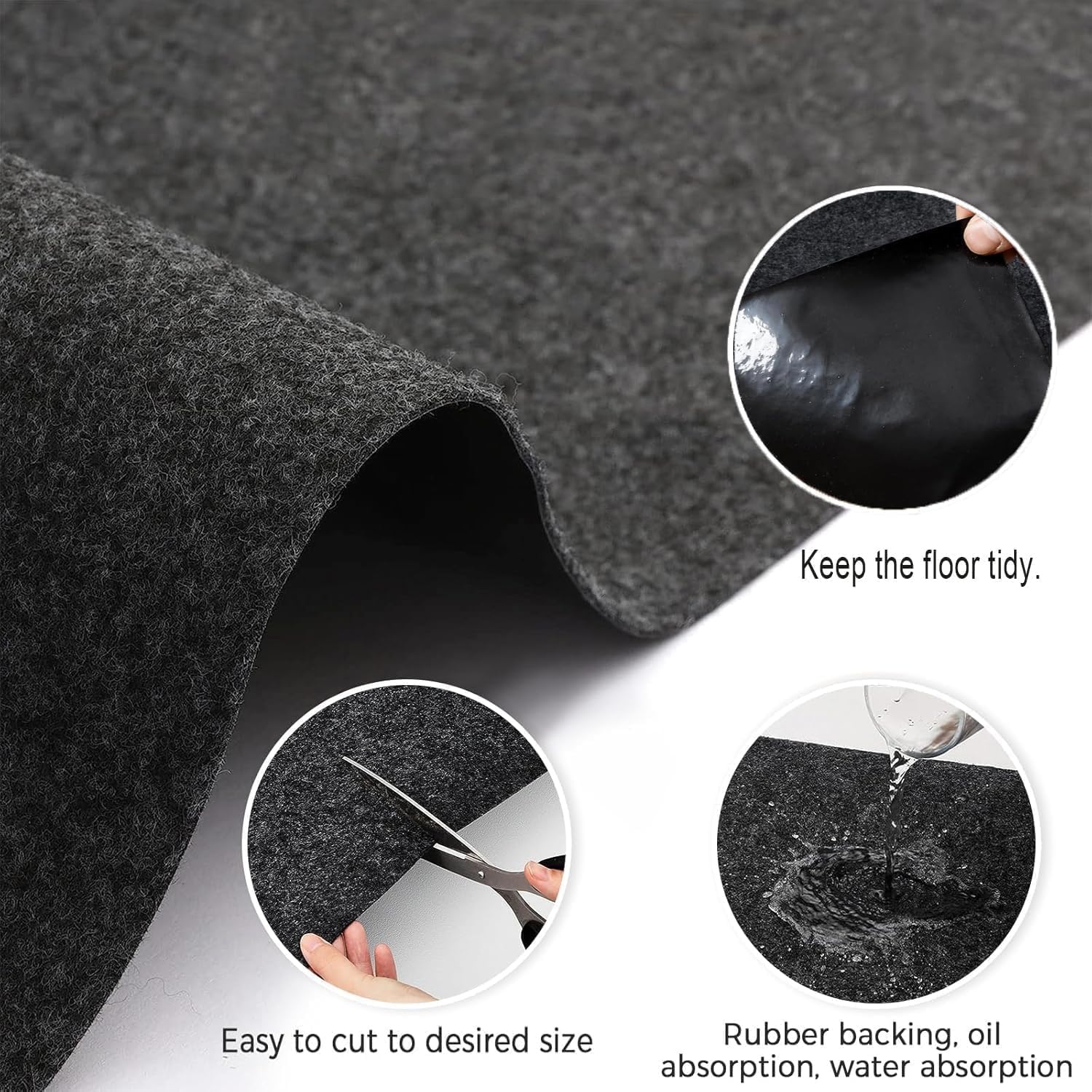 Oil Spill Mat, Garage Floor Mat for Under Car, Absorbent Oil Pad Waterproof Backing Protects Floor