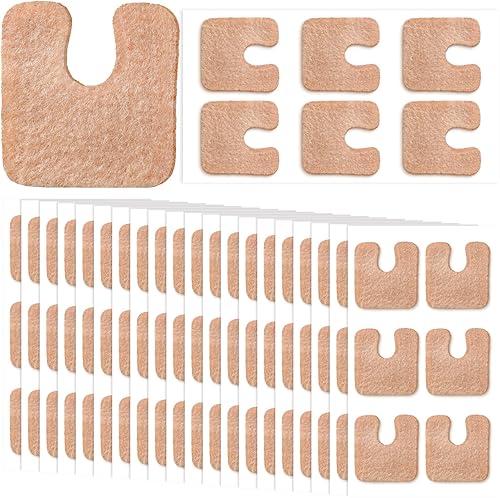 Boao Almohadillas de callos de 14 pulgadas de grosor en forma de U, almohadillas de maíz metatarsianas, cojines de fieltro para callos adhesivos