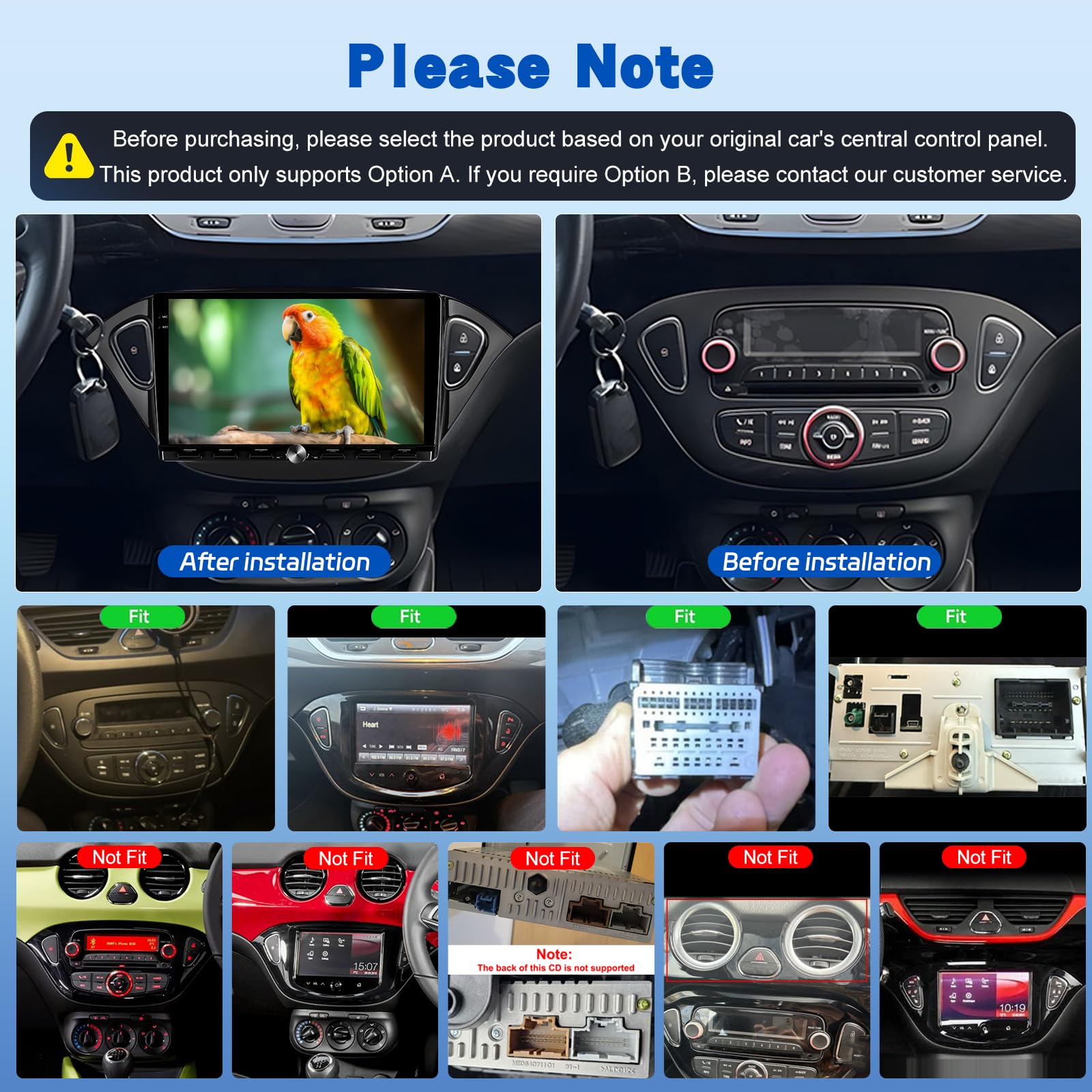 Autoradio pour Opel Corsa 2015-2019/Opel Adam 2013-2016, 2G+64G Écran Tactile Android 9 Pouces, égaliseur Bandes, CarPlay, Android Auto, Commandes au Volant, Bluetooth 5.0, Wi-FI
