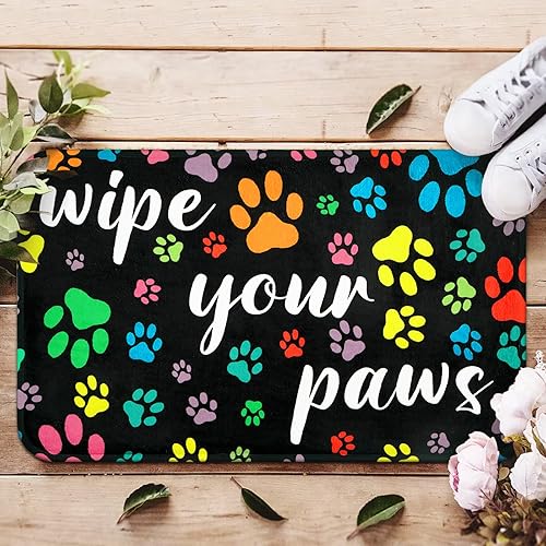 Miniatura 5 de Alishomtll Tapete de bienvenida al aire libre para puerta delantera, tapete de pata de perro para entrada al aire libre, tapete de entrada duradero,