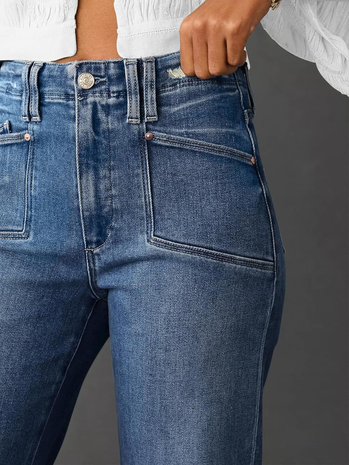 KUNMI Jeans for Women Wide Leg Baggy High Waist Boyfriends Straight Leg Stretchy Denim Pants Trendy Fall 2025