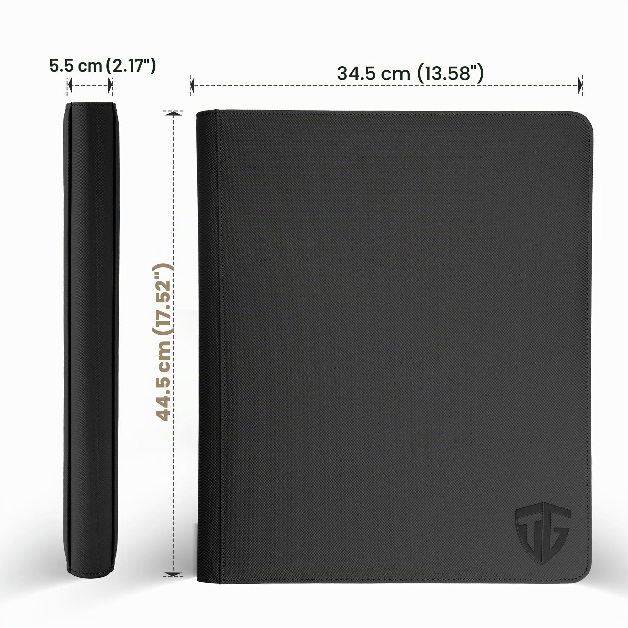 TCGUARD 16 compartimentos para tarjetas coleccionables, álbum con cremallera, para más de 1000 tarjetas, carpeta de álbumes de recortes, compatible con YuGiOh, MTG,Cartas Deportivas (Ferroso)
