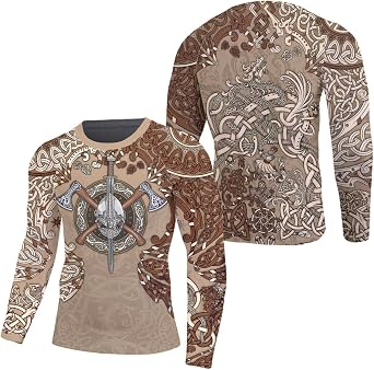 Viking Compression Shirt Long Sleeve Baselayer Skins Rash Guard MMA BJJ Workout Rash Guard Full Size XS-5XL