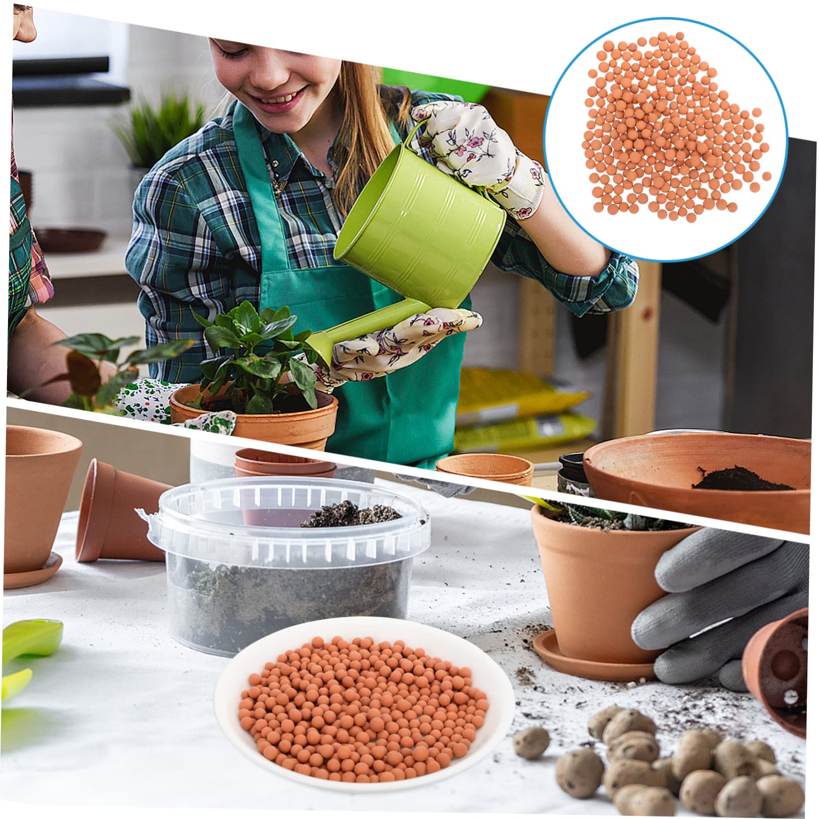 Pierre de Céramsite Décorative pour Culture Hydroponique, 1000g, Améliore Drainage et Oxygénation, pour Pot de Fleurs et Jardin Extérieur