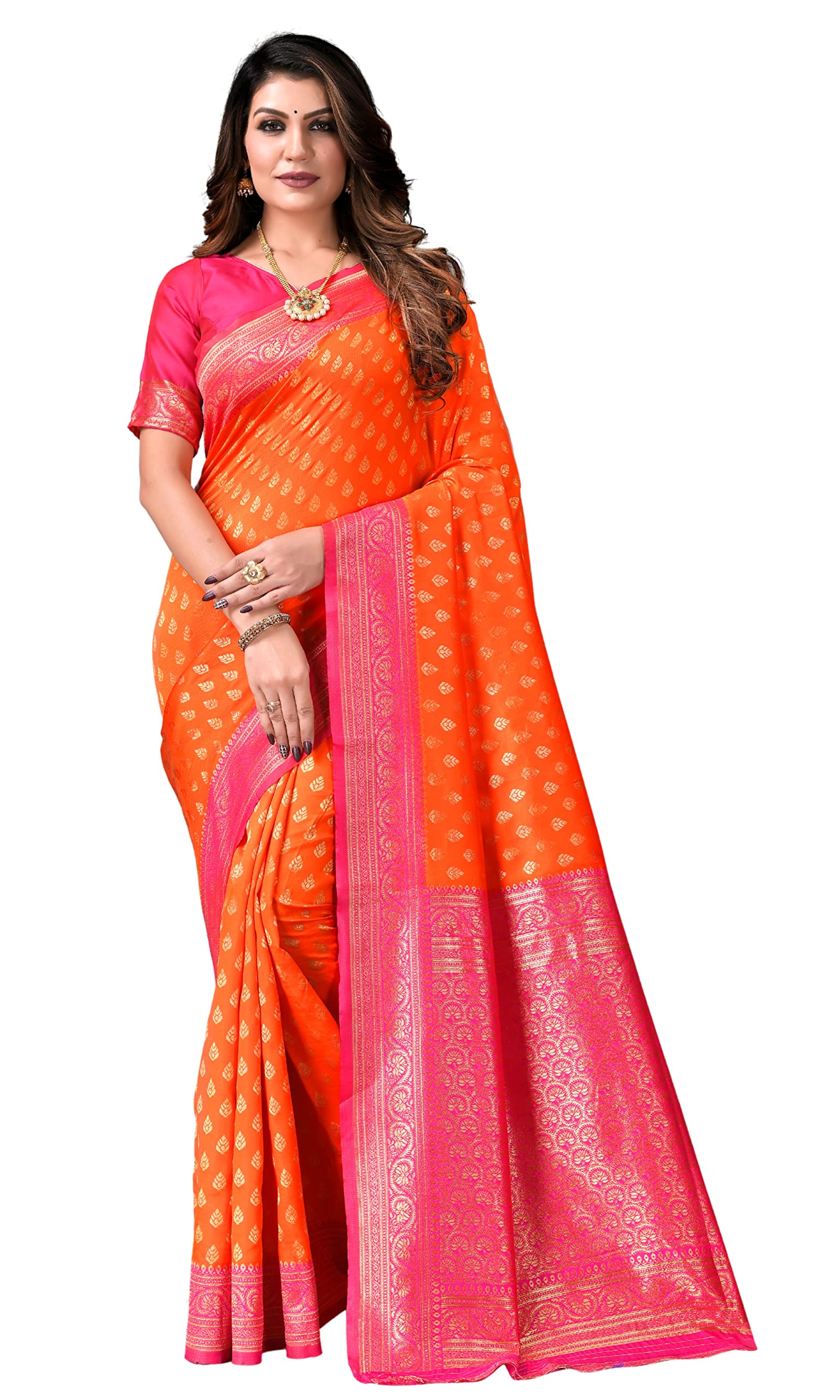 KNETLI Art Silk Saree Indian for Women Traditional