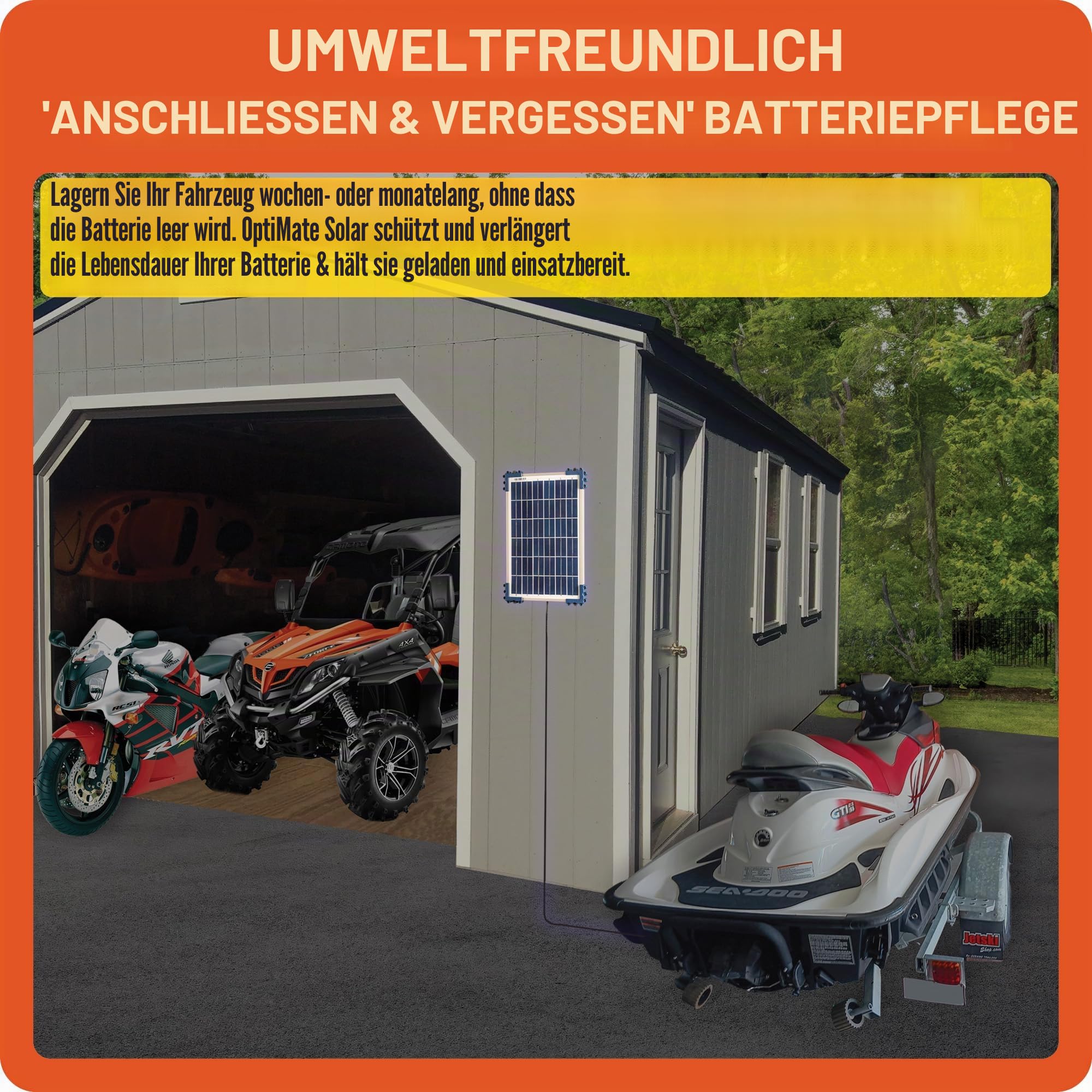 OptiMate Solar Duo + 10W Solar Panel, TM522-D1, Solarlade- & -wartungsgerät für 12.8V / 13.2V Lithium & 12V Blei-Säure Batterie, Blau