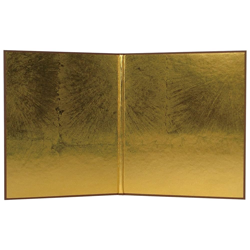 Amazon | かみもん ミニサイズ2つ折り色紙 ミニ屏風 寸松庵 金