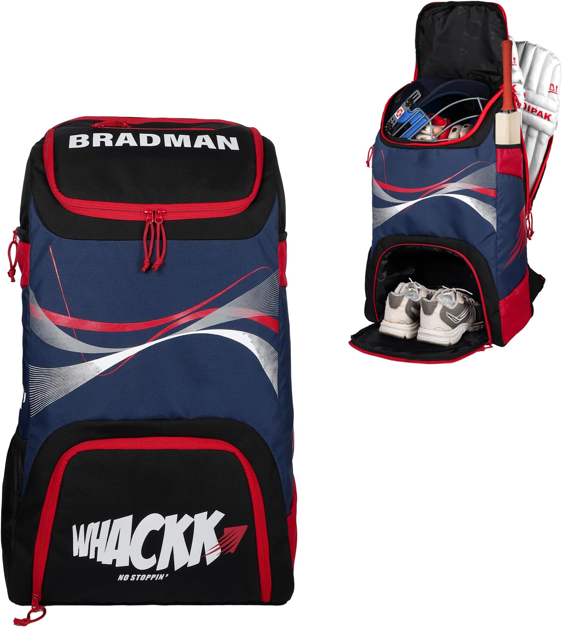 Bradman Junior Cricket Kitbag |Player Edition 2 Bat Pocket Shoe Pocket |Big Main Comp Fit 13.75 inch Leg Pad |Bottle Holders |Easy Access Pocket