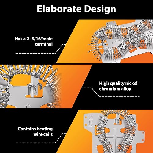 Miniatura 7 de 【Actualizado】DC47-00019A Elemento calefactor de secadora para Samsung DVE50R5200W/A3 DV45H7000EW/A2 DV40J3000EW/A2 DVE50M7450W/A3 DV42H5000EW/A3