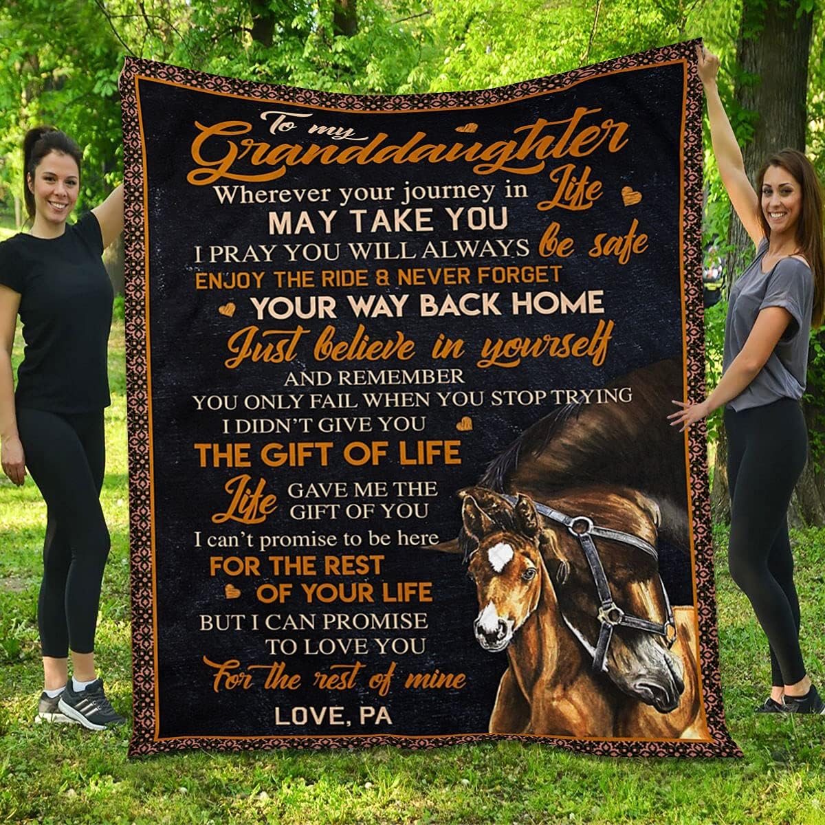 Best Gift for Granddaughter Quilt Horse Quilt Believe