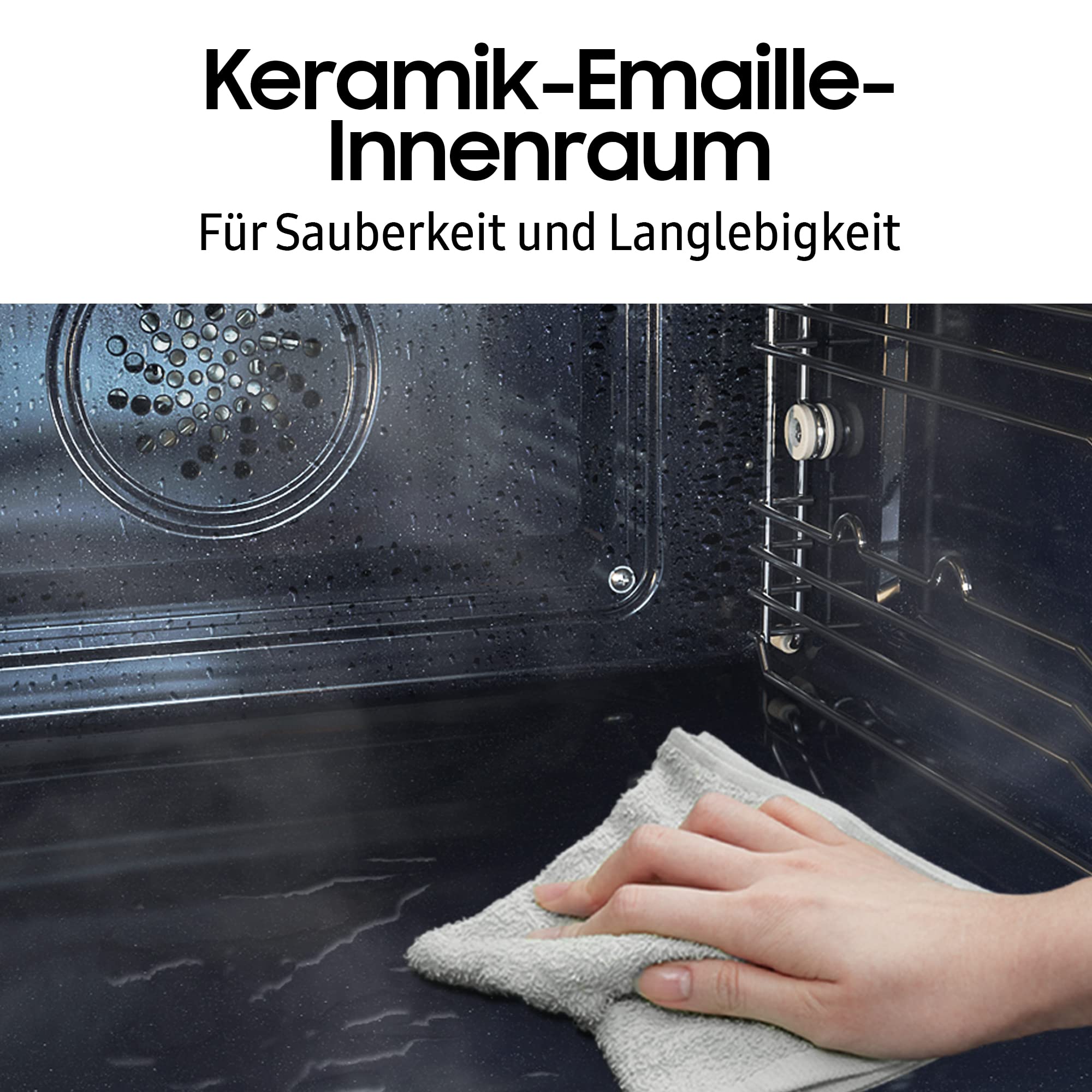 Samsung Kompaktofen mit Mikrowelle NQ5B4553FBK/U1, 45 cm, 50 ℓ, WiFi, SmartThings Cooking, 20 Automatikprogramme, Schwarz