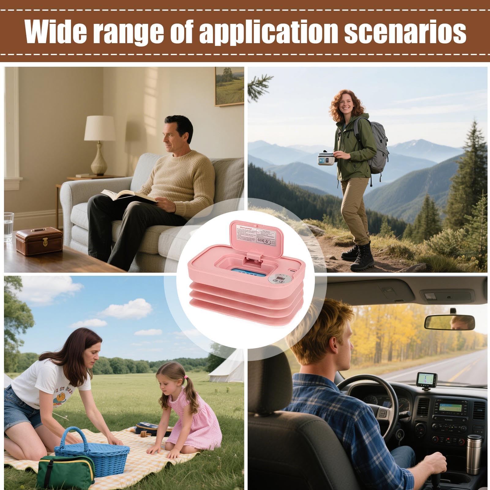Scalda Salviette per Neonato Ricarica USB a 3 Modalità Forniture per | Scaldasalviette Pieghevole E Dispenser Da Viaggio Per Viaggi di Lavoro, Spostamenti in Auto e Viaggi su Strada