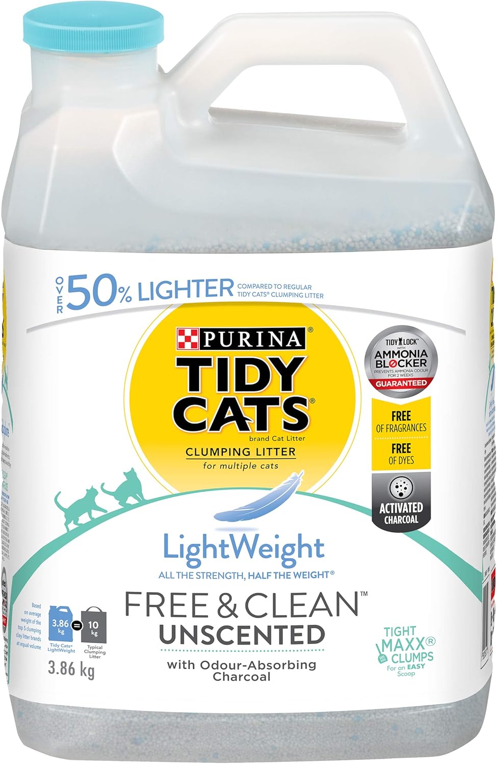 Tidy Cats Free & Clean Lightweight Cat Litter for Multiple Cats 3.86