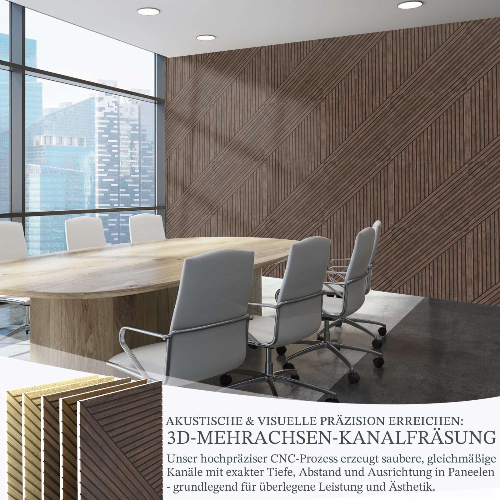 JBER Akustikpaneele, 6 Stück, selbstklebende dekorative Schallschutzplatten, schallabsorbierende Wandpaneele für Büro, Aufnahmestudio, Wohnzimmer, Schlafzimmer, 180 x 120 cm, dunkles Walnussholz