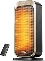 Vista 1 de DREO Space Heaters for Indoor Use, 1500W Portable Electric Heater with Remote and Thermostat, PTC Ceramic, Safety Heat with 70° Oscillation for