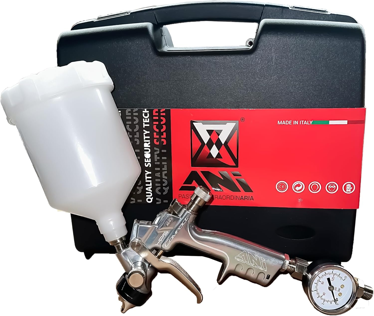 ANi Compact Spray Gun Kit, Re-Spray with a Small Compressor 1.8mm & 1.3mm Primer & Finish, Touch Up & Respray Mega Kit.