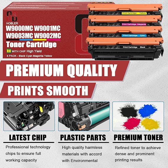 Replacement W9000MC W9001MC W9003MC W9002MC Toner Cartridges Compatible for HP Color LaserJet Managed E65150dn E65160dn E65050dn E65060dn Printers 1 Cyan Pack