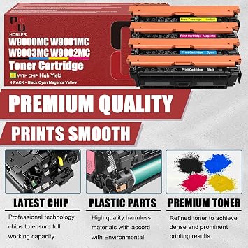Replacement W9000MC W9001MC W9003MC W9002MC Toner Cartridges Compatible for HP Color LaserJet Managed E65150dn E65160dn E65050dn E65060dn Printers 1 Cyan Pack