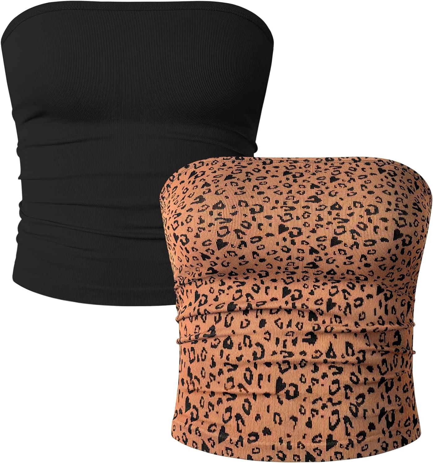 OQQ レディース チューブトップ ストラップレス ベーシック ノースリーブ ストレッチ クラシックフィット シャツ セクシー クロ