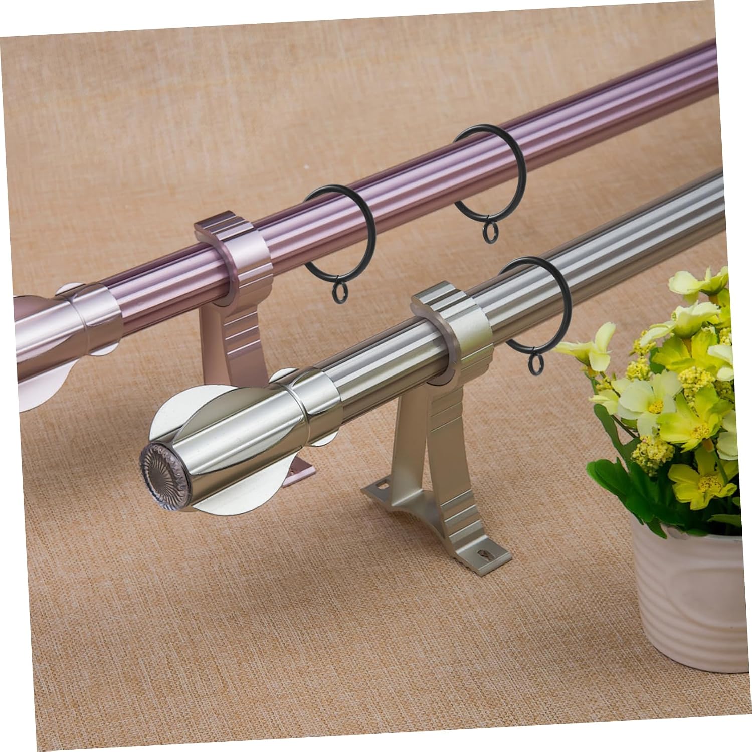 Healifty 44pcs Curtain Rod Rings with Eyelets for Smooth Sliding Drapery Accessories for Home Decor Fits Inner Rods for Large Windows