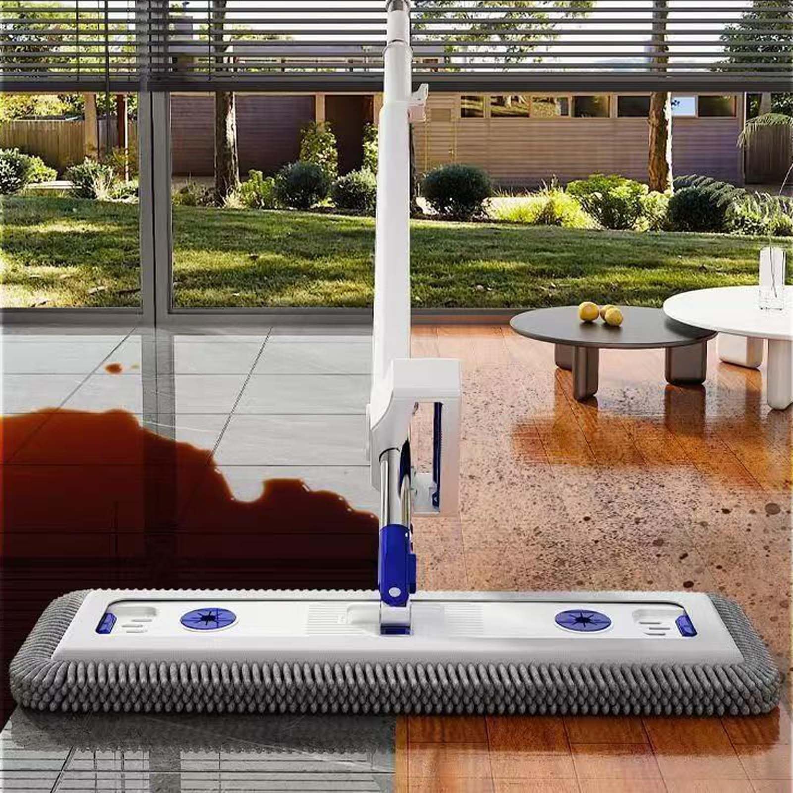Mop Microfibra con Mocio Pavimenti, Lavapavimenti per Pulizia Domestica, Panno Lavabile Riutilizzabile Assorbente, Scopa Lavapavimenti con Manico Telescopico per Cucina Bagno E Diverse Superfici