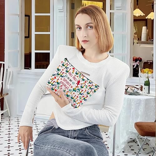 Miniatura 6 de LEVLO Moana Hei Hei - Bolsa de maquillaje para cosméticos, regalo para amantes de Hei Hei Hei Is My Spirit Animal Maquillaje Bolsa con cremallera