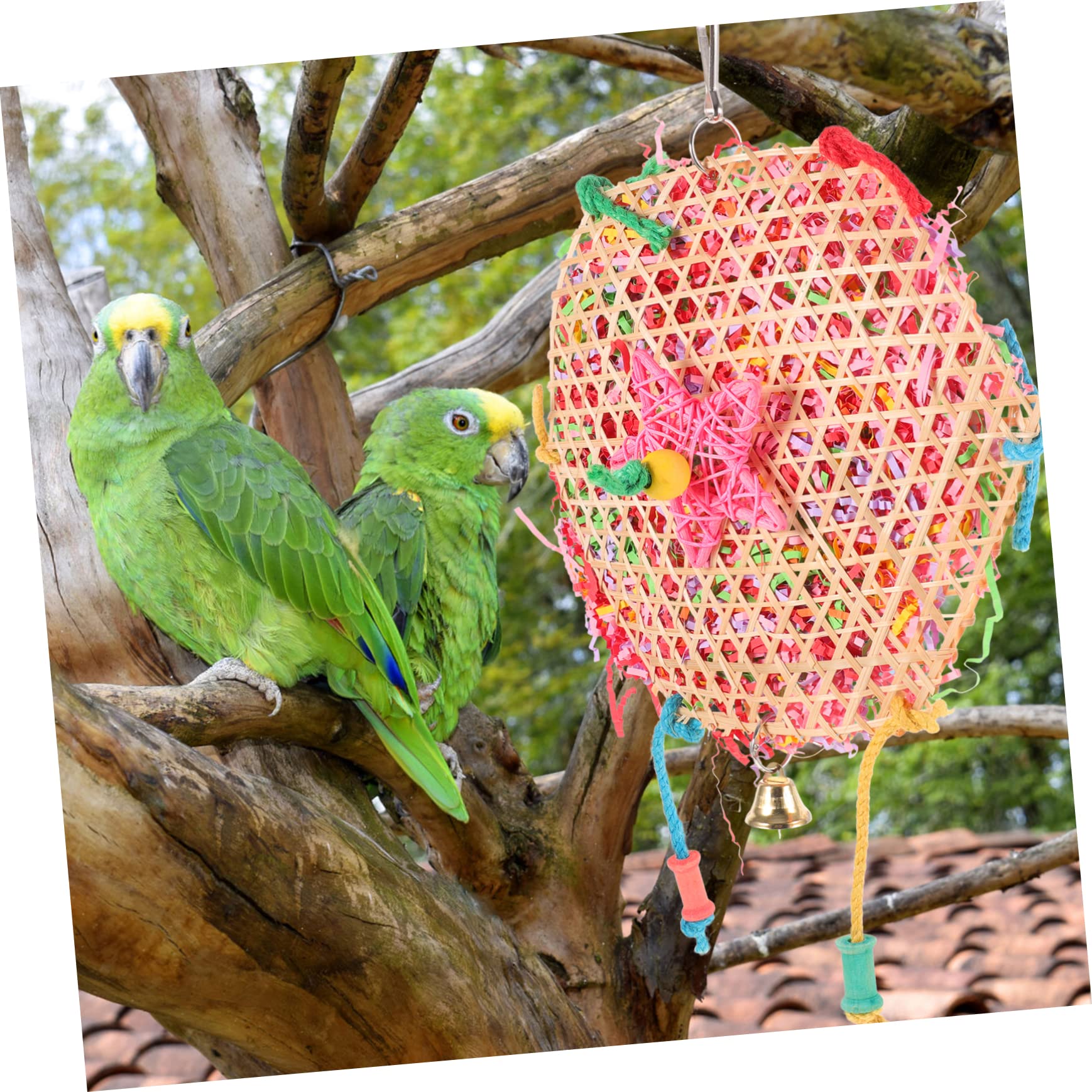 FRCOLOR 6piezas Juguete Colgante para Pájaros Juguete Divertido para Periquitos y De Masticar Natural De Cuerda para Jaulas De Aves para Mascotas
