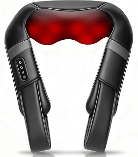 Neck Massager with Heat for Pain Relief,Deep Tissue Kneading Shiatsu Back Massager for Body Muscle Pain Relief,Gifts for Women Men Mom Dad Friend (NOT Cordless)