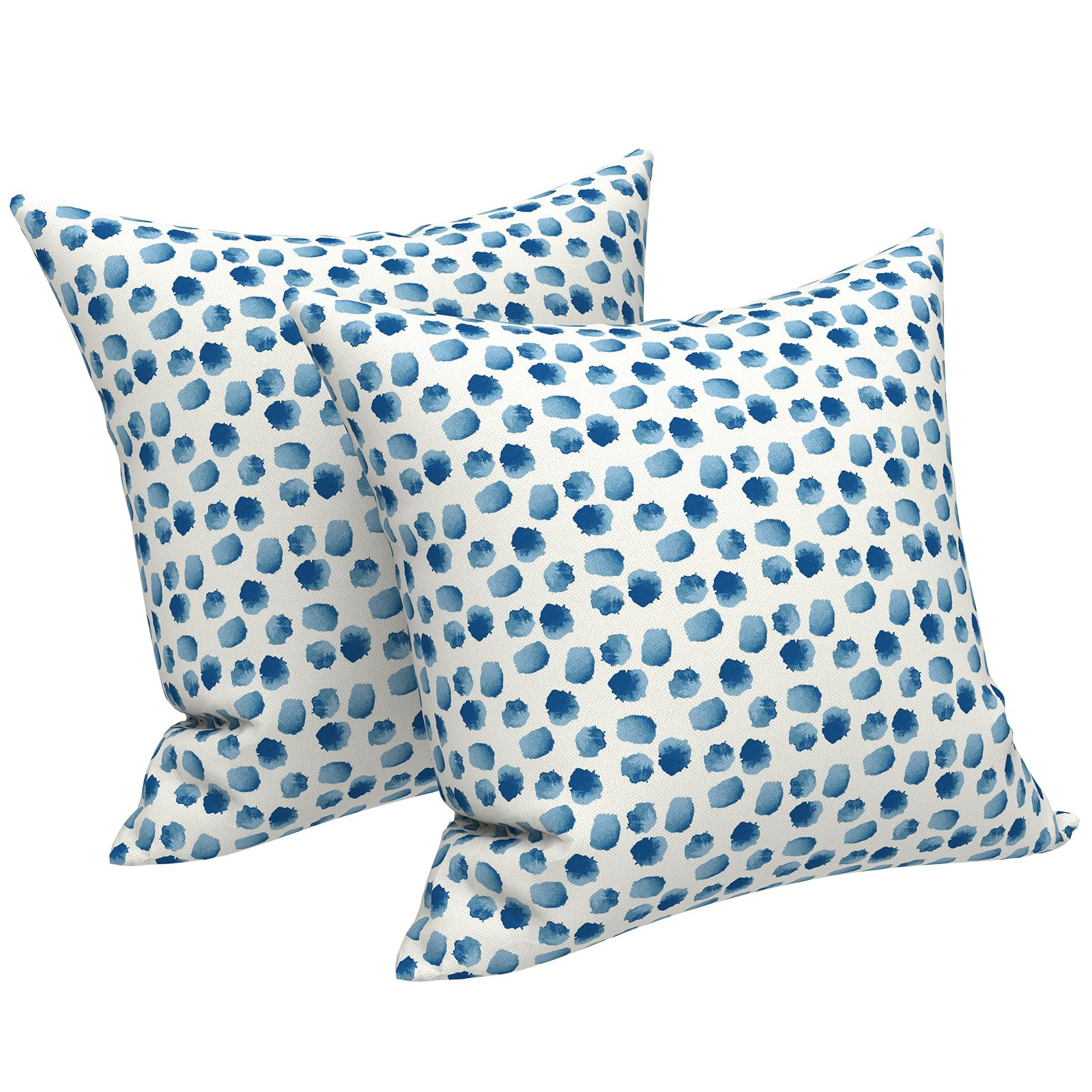 LVTXIII Outdoor/Indoor Throw Pillows, Decorative Throw Pillows with Inserts, 18”x18” Square Pillows for Bed, Couch, Sofa and Patio Furniture, Set of 2, Brush Blue