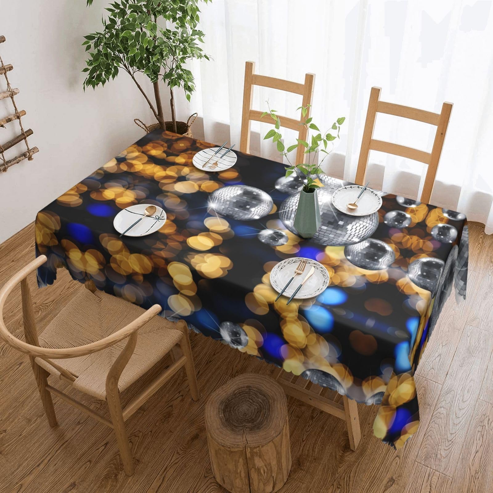 HLSBSSL Ballroom Patterned square lace tablecloth, wrinkle-resistant and durable, suitable for dining tables, parties, etc.
