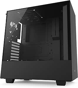 NZXT CA-H500B-B1 – Compact ATX Mid-Tower PC Gaming Case – Tempered Glass Panel – Enhanced Cable Management System – Water-Cooling Ready - Black - 2018 Model
