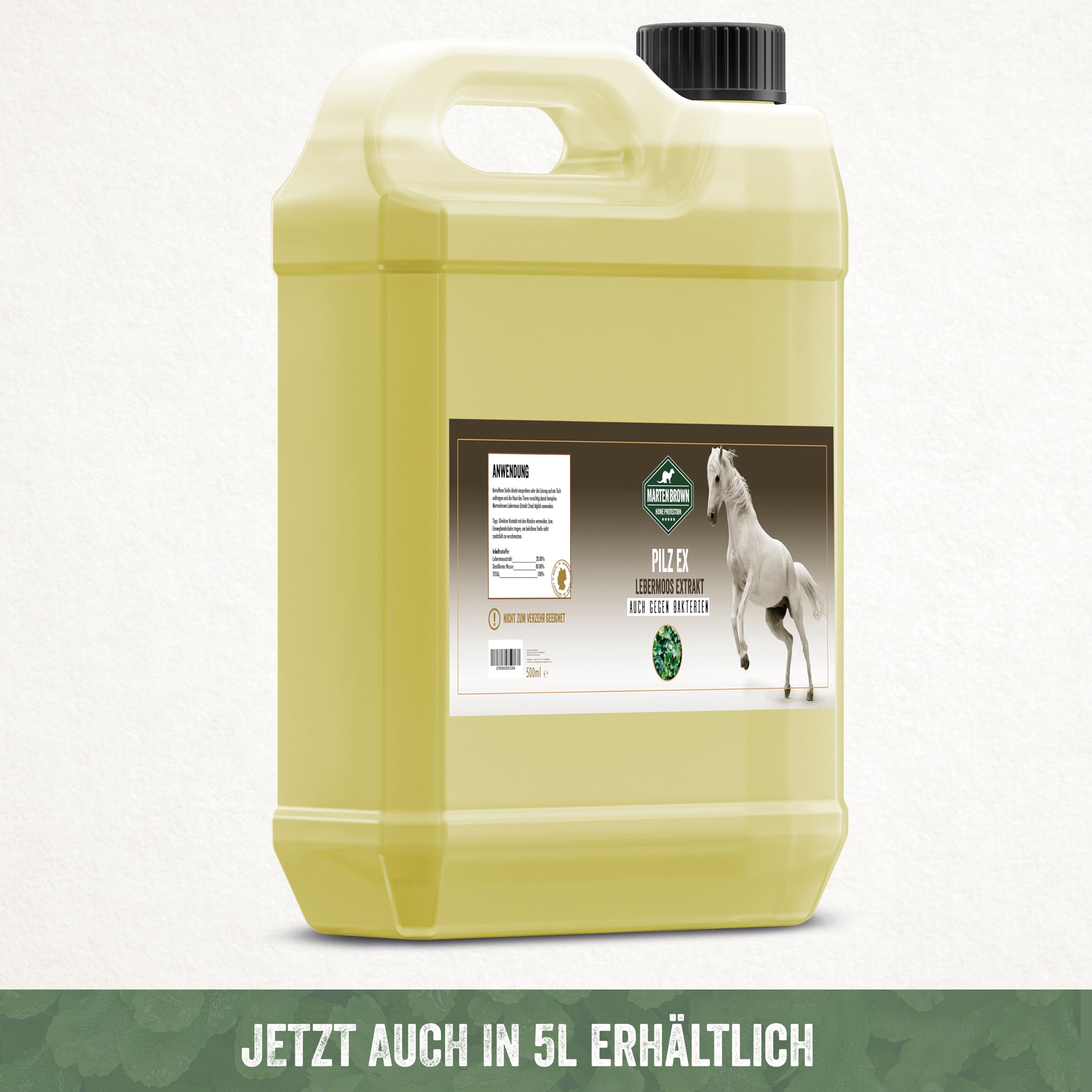 Martenbrown® Pilz Ex 500ml Lebermoos Extrakt für Bakterien und Pilzbefall bei Pferden, Eseln, Hunden und Anderen Tieren I Lebermoosextrakt auch gegen Milben und Pferdepilz
