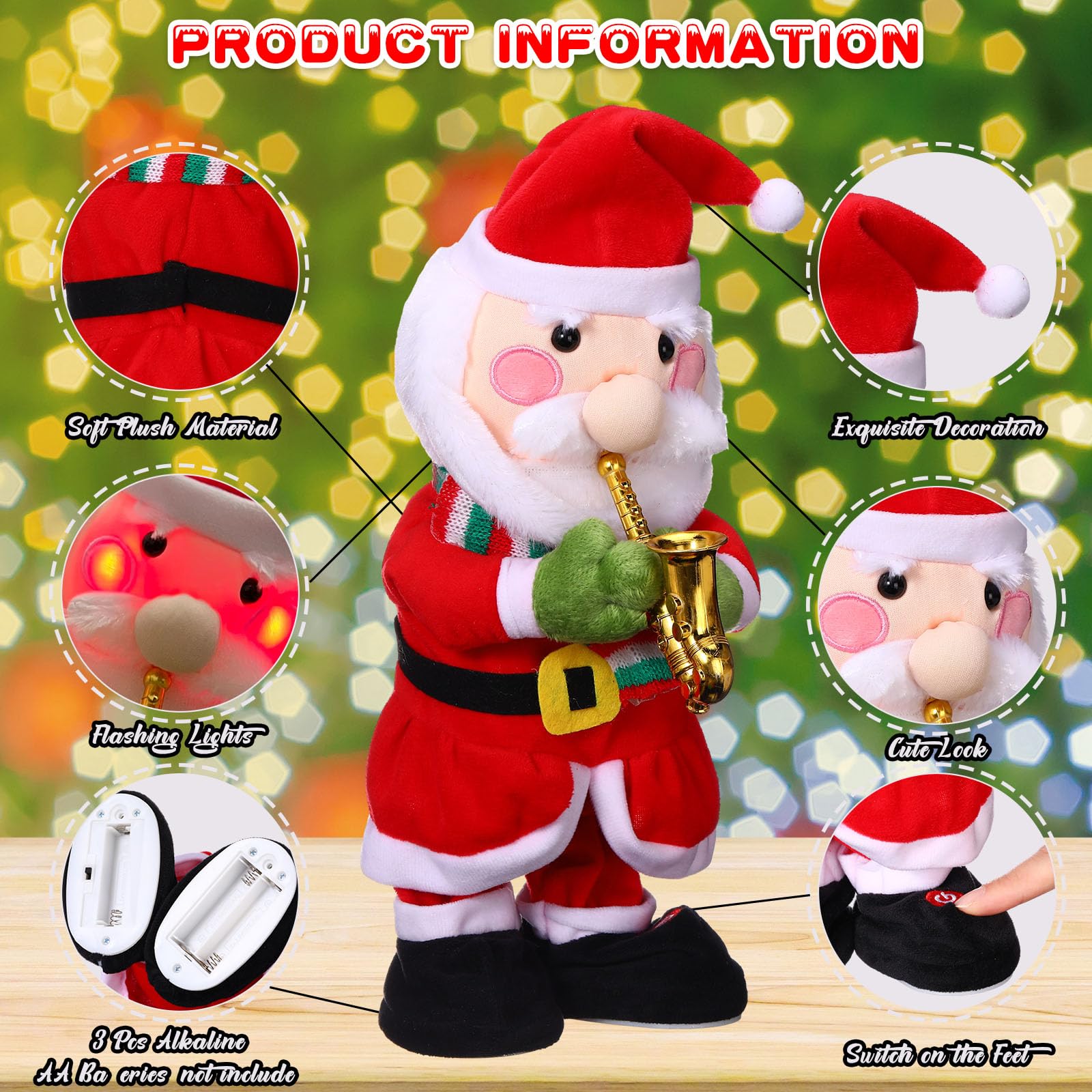 Amazon.com: VioraWhite Singing Dancing Christmas Tree Santa