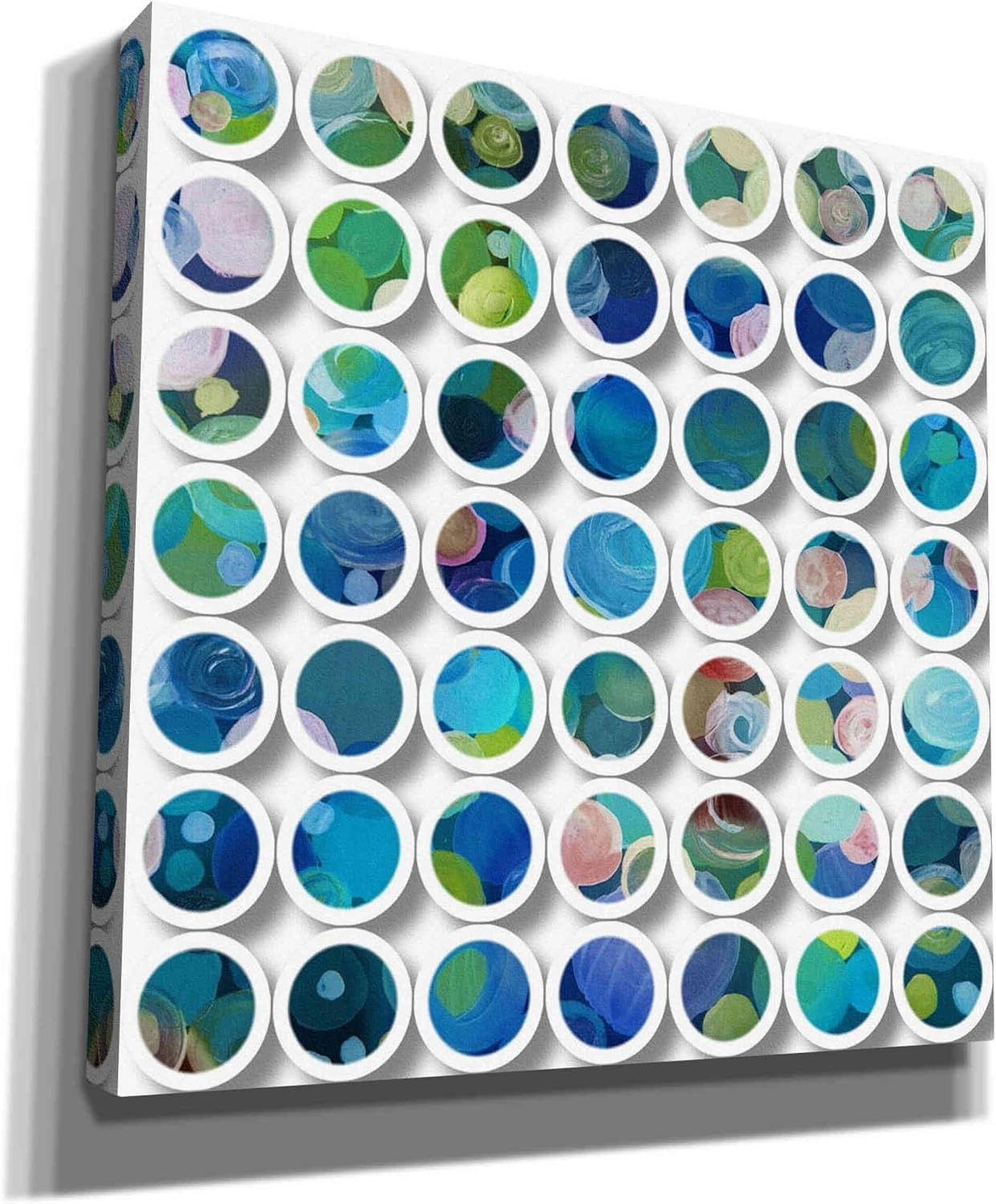 Epic Graffiti 'Industrial Mixed Media Circles' by Irena Orlov, Canvas Wall Art, 12"x12"