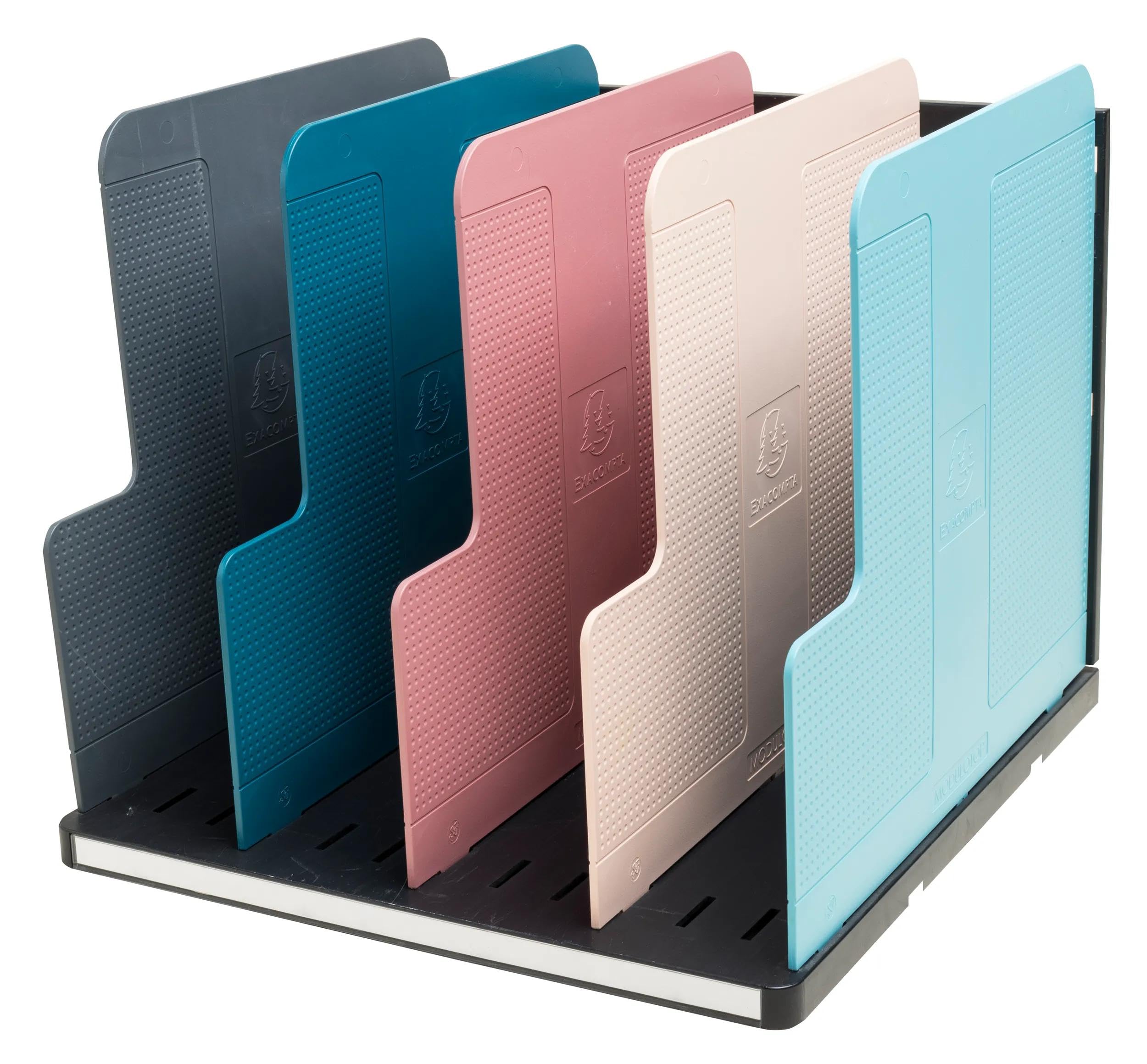 Exacompta - Ref. 390606D - Clasificador vertical MODULOTOP con 5 separadores Skandi - Para clasificación de correo o documentos A4+ - Dimensiones: 30 x ancho 28,8 x alto 25,5 cm - Surtido
