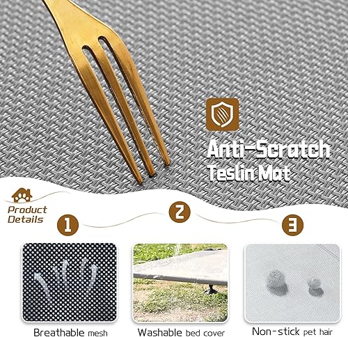 Miniatura 6 de Cama elevada para perros con toldo mejorado, tienda de campaña elevada para perros al aire libre con potentes pies antideslizantes, cuna portátil