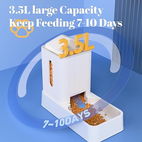 Miniatura 3 de Comedero automático para gatos y dispensador de agua, 2 unidades, alimentador de alimentos por gravedad para perros y cuenco de agua para mascotas