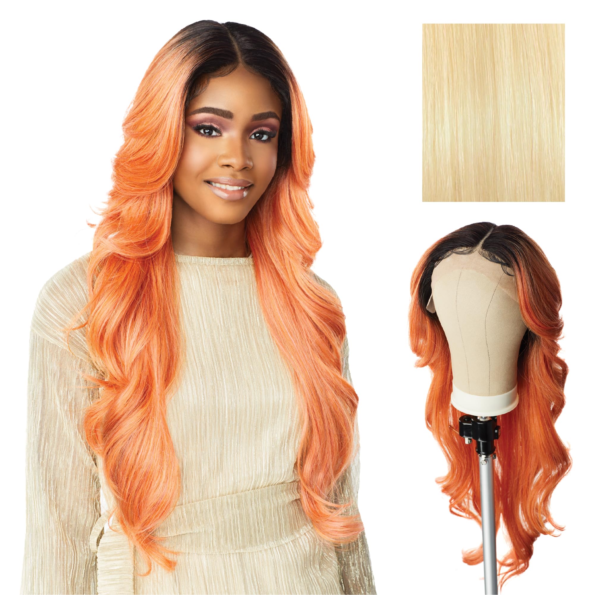 Sensationnel Butta Lace Wigs - Unit 2 Extra Wide 5 Inch Deep Parting Synthetic Preplucked Hairline Glueless Lacefront (613 BLONDE)