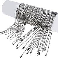 Vista 9 de 20 Piezas Cadenas de Cuentas de Acero Inoxidable de 30 Pulgadas Collares de Cadena de Bolas