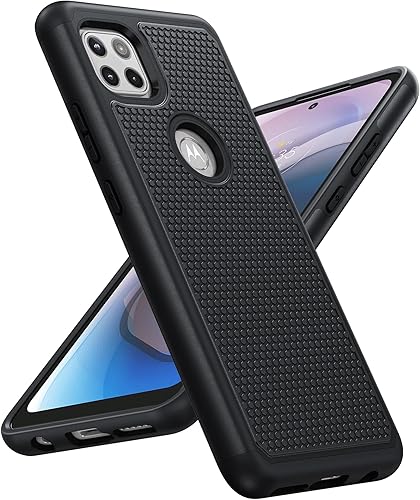 BNIUT Funda para Motorola One 5G Ace (One 5G UW Ace) funda protectora de doble capa resistente para teléfono celular, a prueba de golpes, con