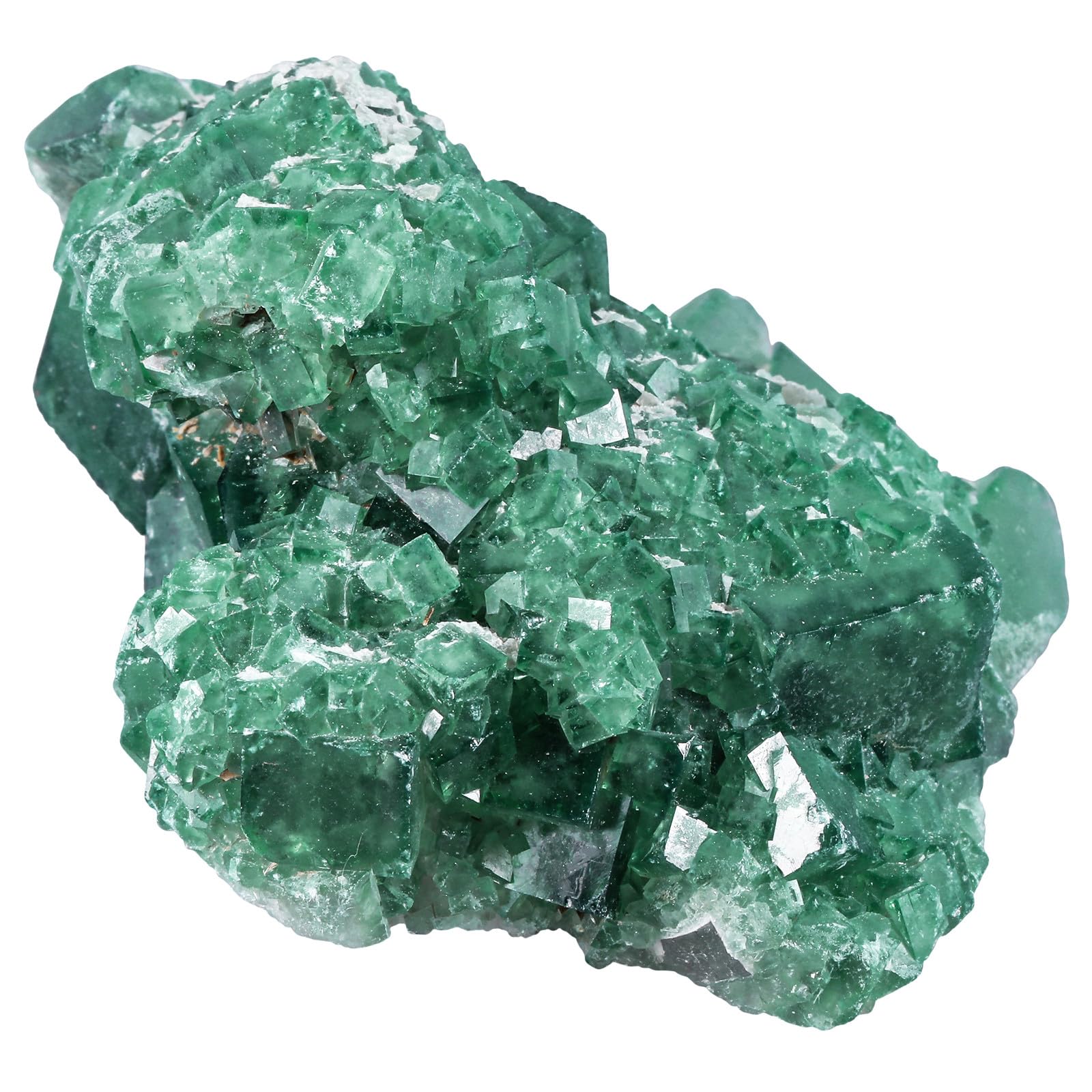 Nupuyai Natural Green Fluorite Cluster Raw Crystal Stone Specimen Madagascar Rough Fluorite for Feng Shui Meditation Office Desk Decor Crystal Healing Gift