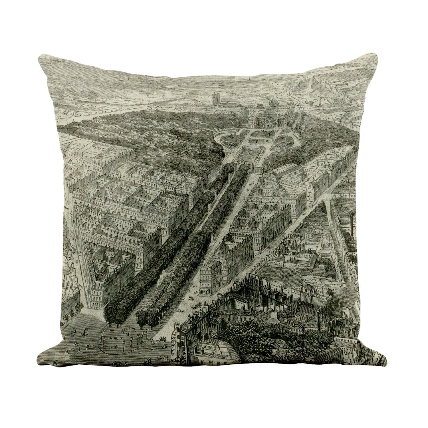 Coussin Paris vintage noir et blanc pour salon rétro chic