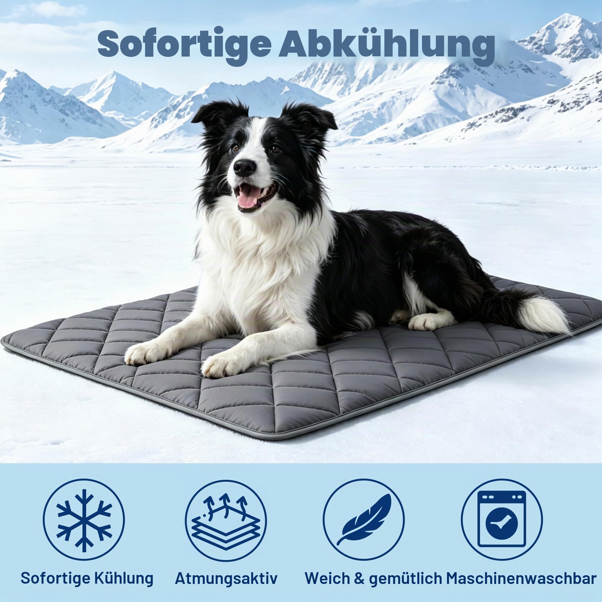Paw Legend Hunde-Kühlmatte für extra große Hunde, 139,7 x 203,2 cm, Haustier-Kühlkissen für Hunde und Katzen, Eisseidenstoff, waschbar, atmungsaktiv, für Kiste, Sofa, Boden, drinnen und draußen