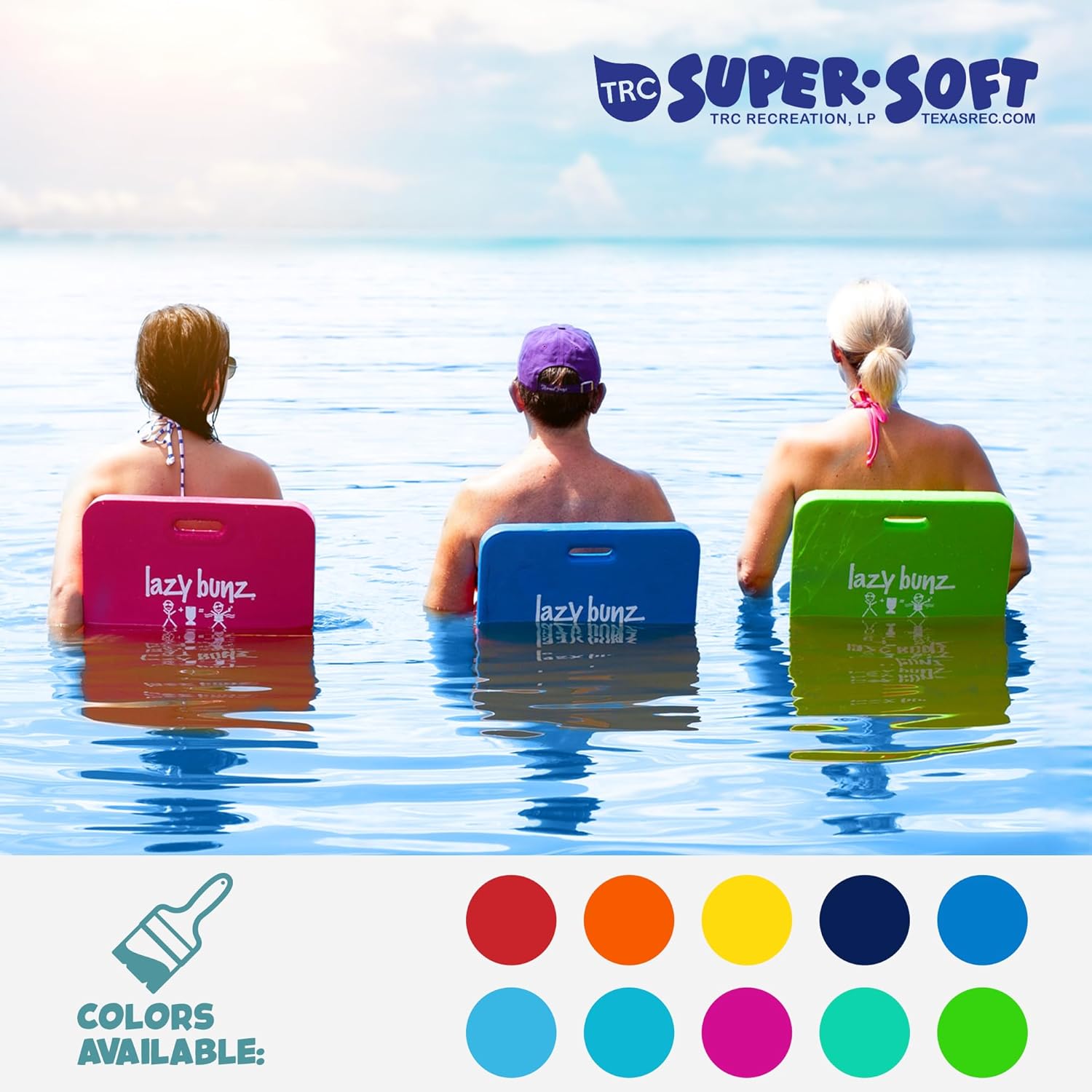 TRC Recreation Lazy Bunz Foam Water Saddle Pool Float, Lounger for Swimming Pool, Lake, River, and Beach Essentials, Fierce Green